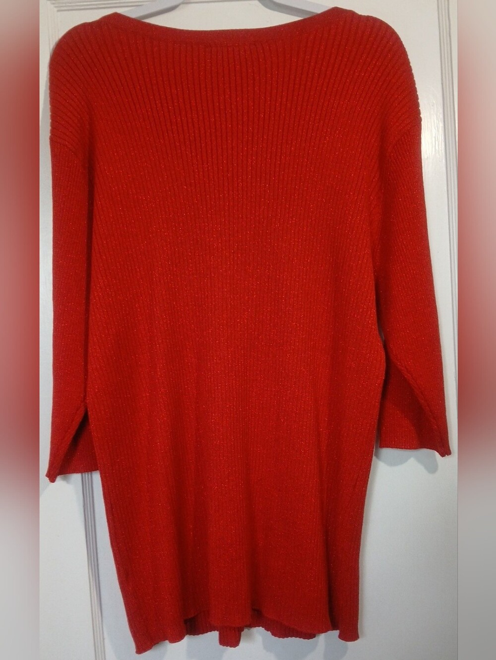 Lane Bryant Red Sparkly Ribbed Tunic Sweater NWT - Picture 7 of 7